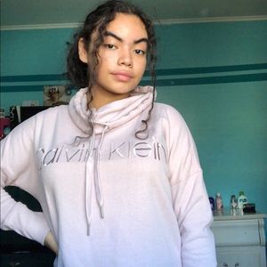 Beige Calvin Klein Turtleneck Hoodie